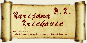 Marijana Kričković vizit kartica